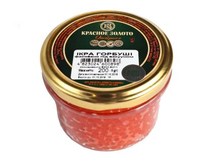ІКРА ГОРБУШІ 200 ГР. СКЛО ВАКУУМ